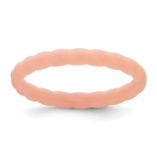 Silicone Rose Pink 3 mm Braided Wedding Band