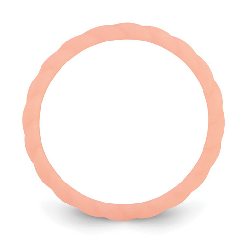 Silicone Rose Pink 3 mm Braided Wedding Band - View 2