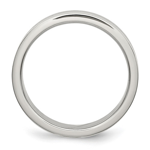 Stainless Steel 4 mm Brushed & Polished Wedding Band - View 2