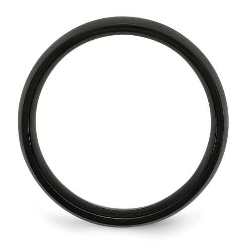 Chisel Stainless Steel Polished Black Ion-Plated 7 mm Wedding Band, Domed - View 2