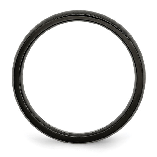 Chisel Stainless Steel Brushed Black Ion-Plated 5 mm Wedding Band, Domed - View 2