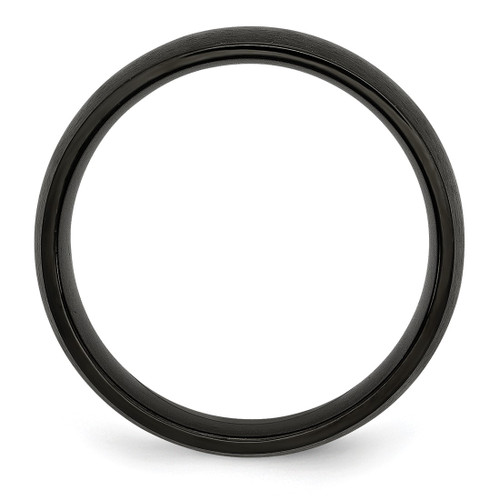 Chisel Stainless Steel Brushed Black Ion-Plated 7 mm Wedding Band, Domed - View 2