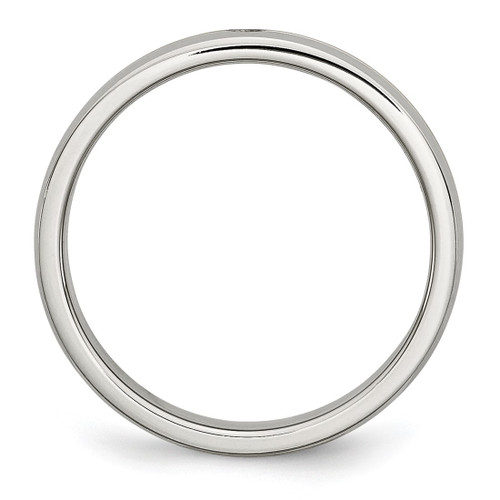 Stainless Steel Polished Yellow Ion-Plated.025pt. 0.025ct Diamond 4 mm Wedding Band - View 2