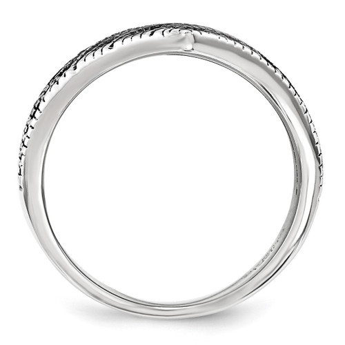 Stainless Steel Polished and Antiqued Marcasite Ring - SR430 - View 2