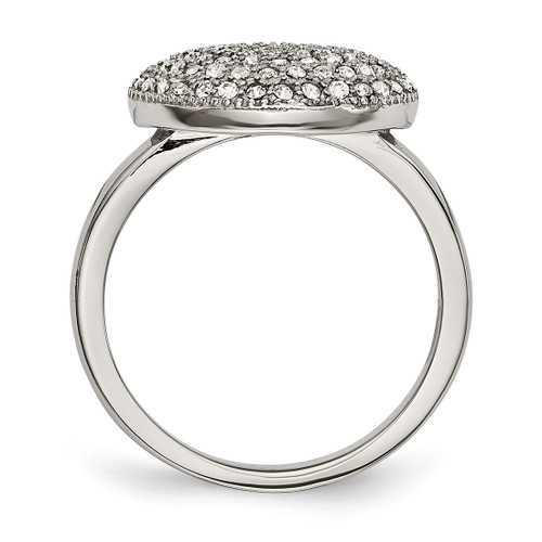 Stainless Steel Polished with Preciosa Crystal Circle Ring - View 2