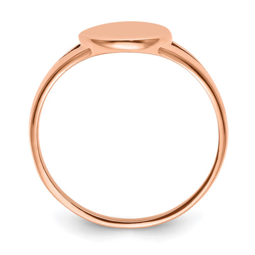 Chisel Stainless Steel Polished Rose Ion-Plated Oval Disc Ring, 2 mm - View 2