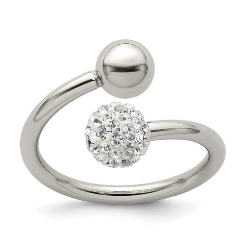 Chisel Stainless Steel Polished with Preciosa Crystal Ring, 2 mm