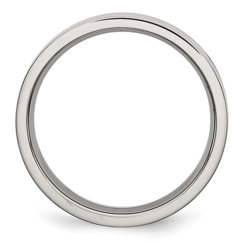 Chisel Stainless Steel Polished 5 mm Flat Wedding Band - View 2