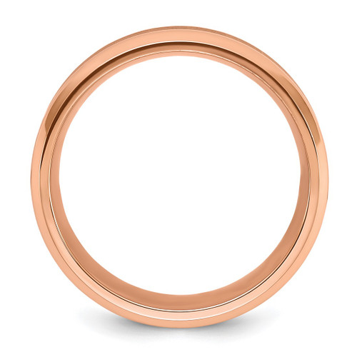 Chisel Stainless Steel Polished Rose Ion-Plated with Brushed Center 8 mm Wedding Band - View 2
