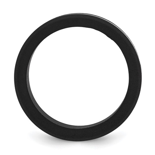 Chisel Stainless Steel Brushed Black Silicone Center 8 mm Wedding Band, Flat - View 2
