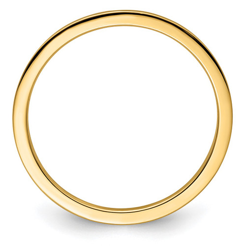 14K Yellow Gold 1.2 mm Flat Polished Stackable Wedding Band - View 2