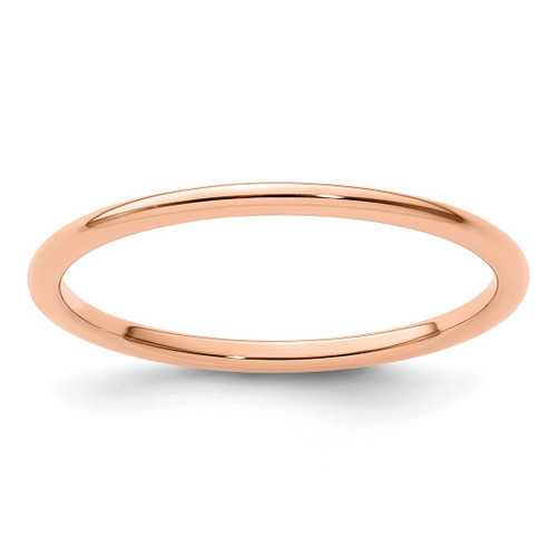 14K Rose Gold 1.2 mm Half Round Polished Stackable Wedding Band