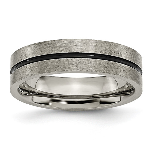 Titanium Black Enamel 6 mm Brushed Wedding Band