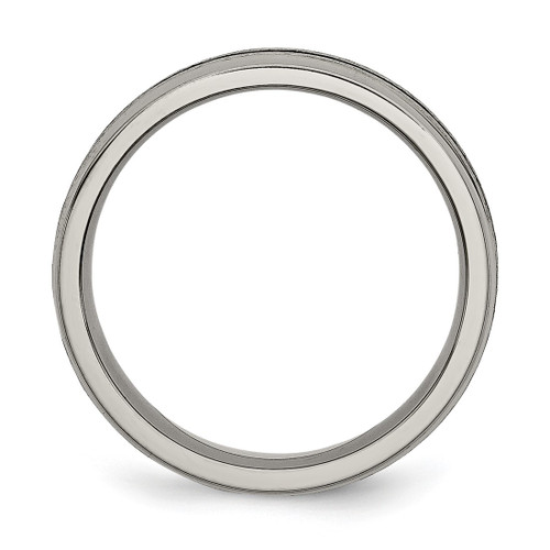 Titanium Black Enamel 6 mm Satin and Polished Wedding Band - View 2