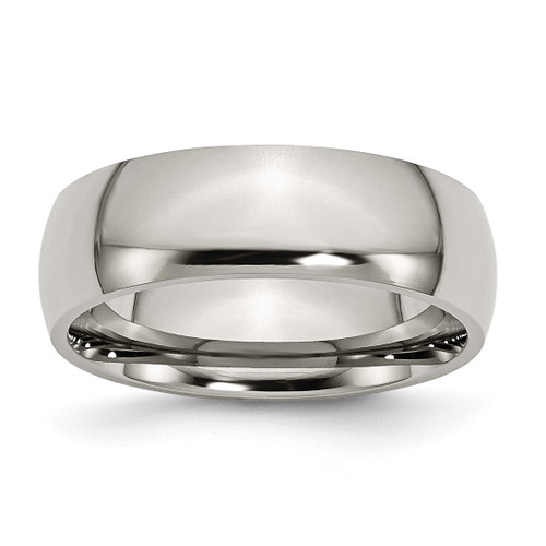 Chisel Titanium Polished 7 mm Half Round Wedding Band