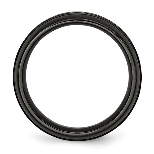 Titanium Grey & Black Ti Brushed and Polished 8 mm Wedding Band - View 2