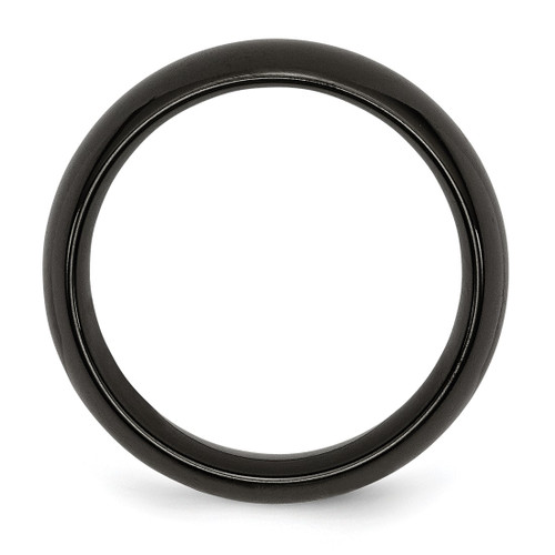Chisel Titanium Black Ti Polished 8 mm Wedding Band, Domed - View 2