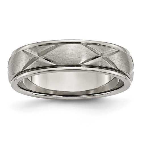 Titanium X-Design 6 mm Satin Wedding Band, Brushed