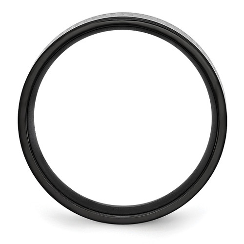 Titanium Brushed/Polished Black Ion-Plated Laser Etched Greek Key 6 mm Wedding Band - View 2