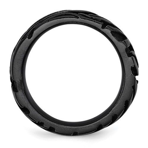 Titanium Black Ti Safari Domed 6.50 mm Wedding Band - View 2