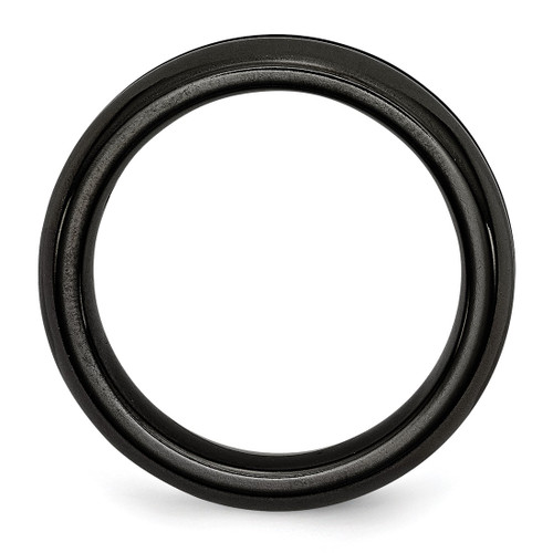 Titanium Black Ti Polished Rainbow Anodized 6 mm Wedding Band - View 2