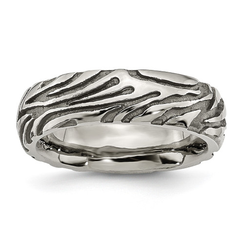Titanium Grey Safari Etched and Domed 7.0 mm Wedding Band