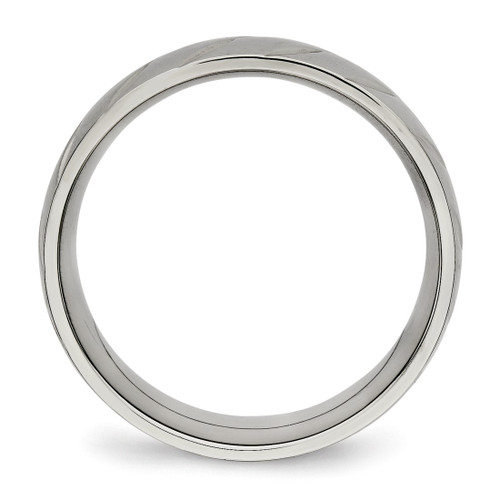 Titanium Polished Diamond Cut 8 mm Wedding Band - View 2