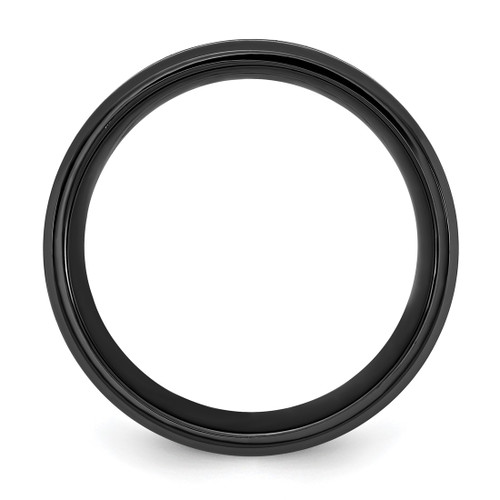 Chisel Black Titanium Brushed with Polished Blue Ion-Plated Center 8 mm Wedding Band - View 2