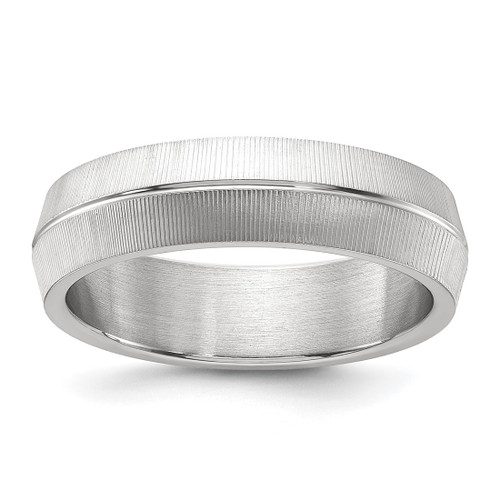 Chisel Titanium Polished and Textured 6 mm Wedding Band