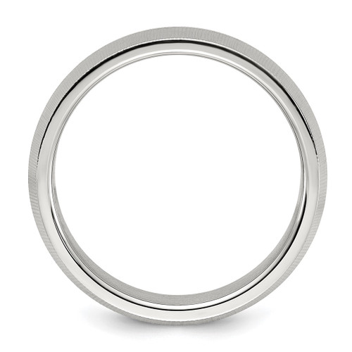 Chisel Titanium Polished and Textured 6 mm Wedding Band - View 2