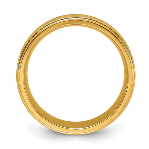 Chisel Titanium Polished Laser-Cut Center Yellow Ion-Plated 8 mm Wedding Band - View 2