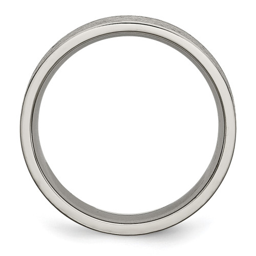 Titanium Grooved 6 mm Brushed Wedding Band - View 2
