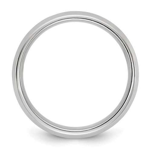 Rhodium-Plated 14K White Gold 5.5 mm Bevel Edge Comfort Fit Wedding Band - View 2