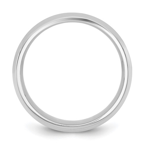 Rhodium-Plated 14K White Gold 6.5 mm Bevel Edge Comfort Fit Wedding Band - View 2