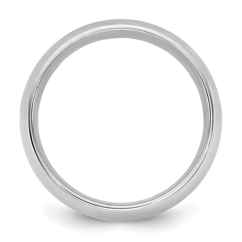 Rhodium-Plated 14K White Gold 1 mm Standard Comfort Fit Wedding Band, Domed - View 2