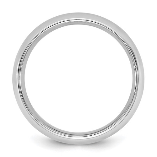 Rhodium-Plated 14K White Gold 5.5 mm Standard Comfort Fit Wedding Band, Domed - View 2