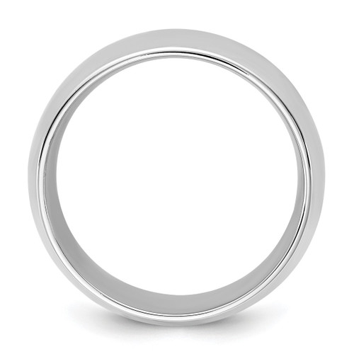 Rhodium-Plated 14K White Gold 9 mm Standard Comfort Fit Wedding Band, Domed - View 2