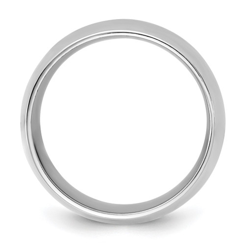 Rhodium-Plated 14K White Gold 10 mm Standard Comfort Fit Wedding Band, Domed - View 2