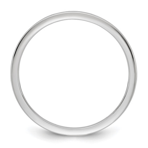 Rhodium-Plated 14K White Gold 1 mm Lightweight Comfort Fit Wedding Band, Domed - View 2