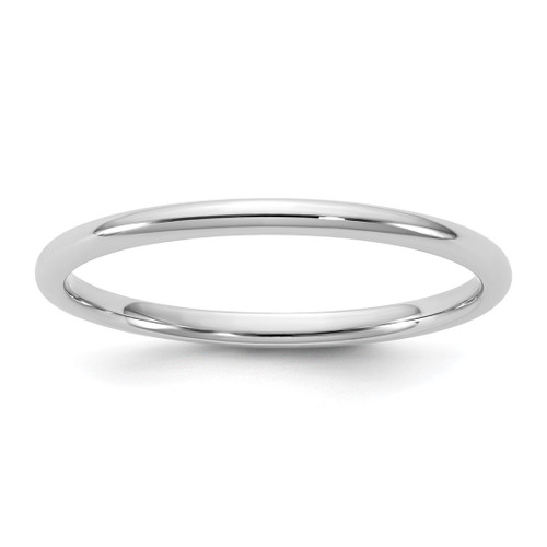 Rhodium-Plated 14K White Gold 1.5 mm Lightweight Comfort Fit Wedding Band, Domed