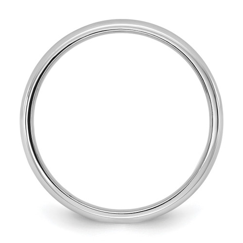 Rhodium-Plated 14K White Gold 2.5 mm Lightweight Comfort Fit Wedding Band, Domed - View 2