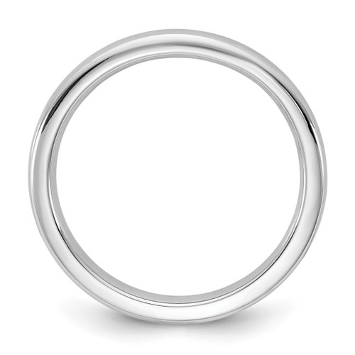 Rhodium-Plated 14K White Gold 2.5 mm European Comfort Fit Wedding Band, Domed - View 2