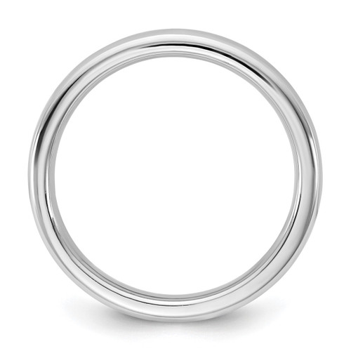 Rhodium-Plated 14K White Gold 3 mm European Comfort Fit Wedding Band, Domed - View 2