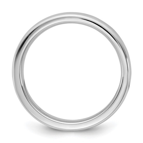 Rhodium-Plated 14K White Gold 4 mm European Comfort Fit Wedding Band, Domed - View 2