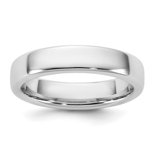 Rhodium-Plated 14K White Gold 4.5 mm European Comfort Fit Wedding Band, Domed