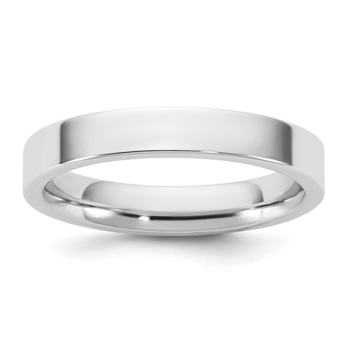 Rhodium-Plated 14K White Gold 3.5 mm Standard Flat Comfort Fit Wedding Band