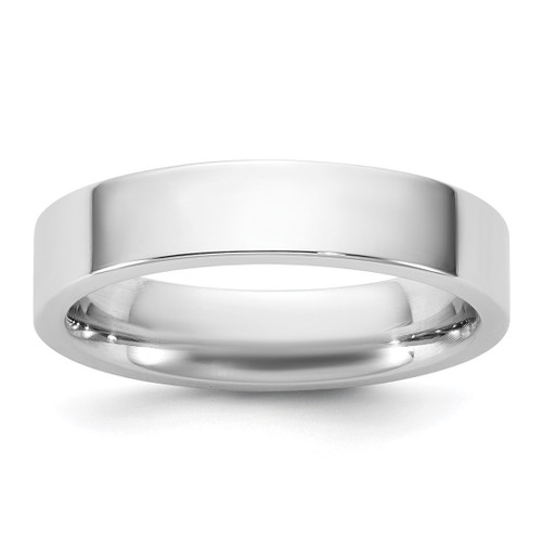 Rhodium-Plated 14K White Gold 4.5 mm Standard Flat Comfort Fit Wedding Band