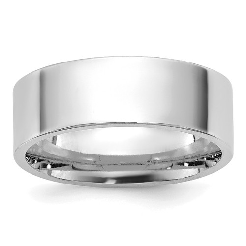 Rhodium-Plated 14K White Gold 6.5 mm Standard Flat Comfort Fit Wedding Band