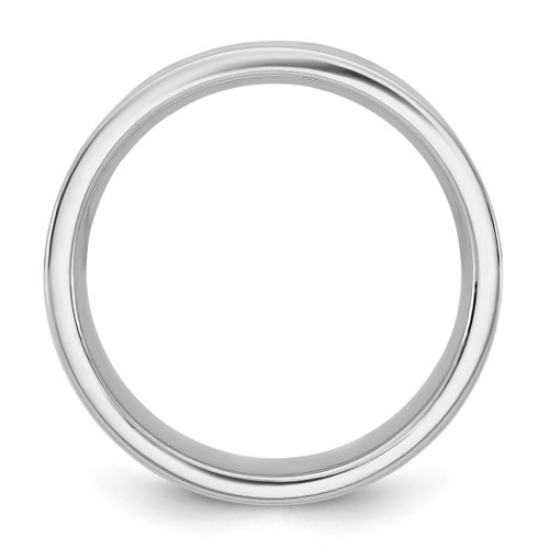 Rhodium-Plated 14K White Gold 6.5 mm Standard Flat Comfort Fit Wedding Band - View 2