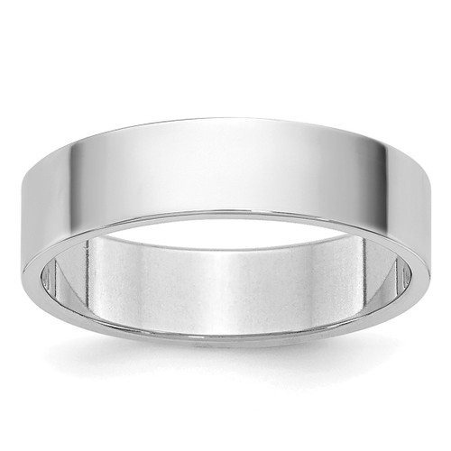 Rhodium-Plated 14K White Gold 4.5 mm Lightweight Flat Wedding Band